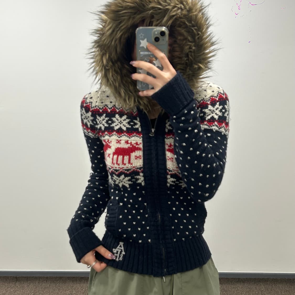 Abercrombie 아베크롬비 노르딕 울프죠 니트집업 상품이미지2