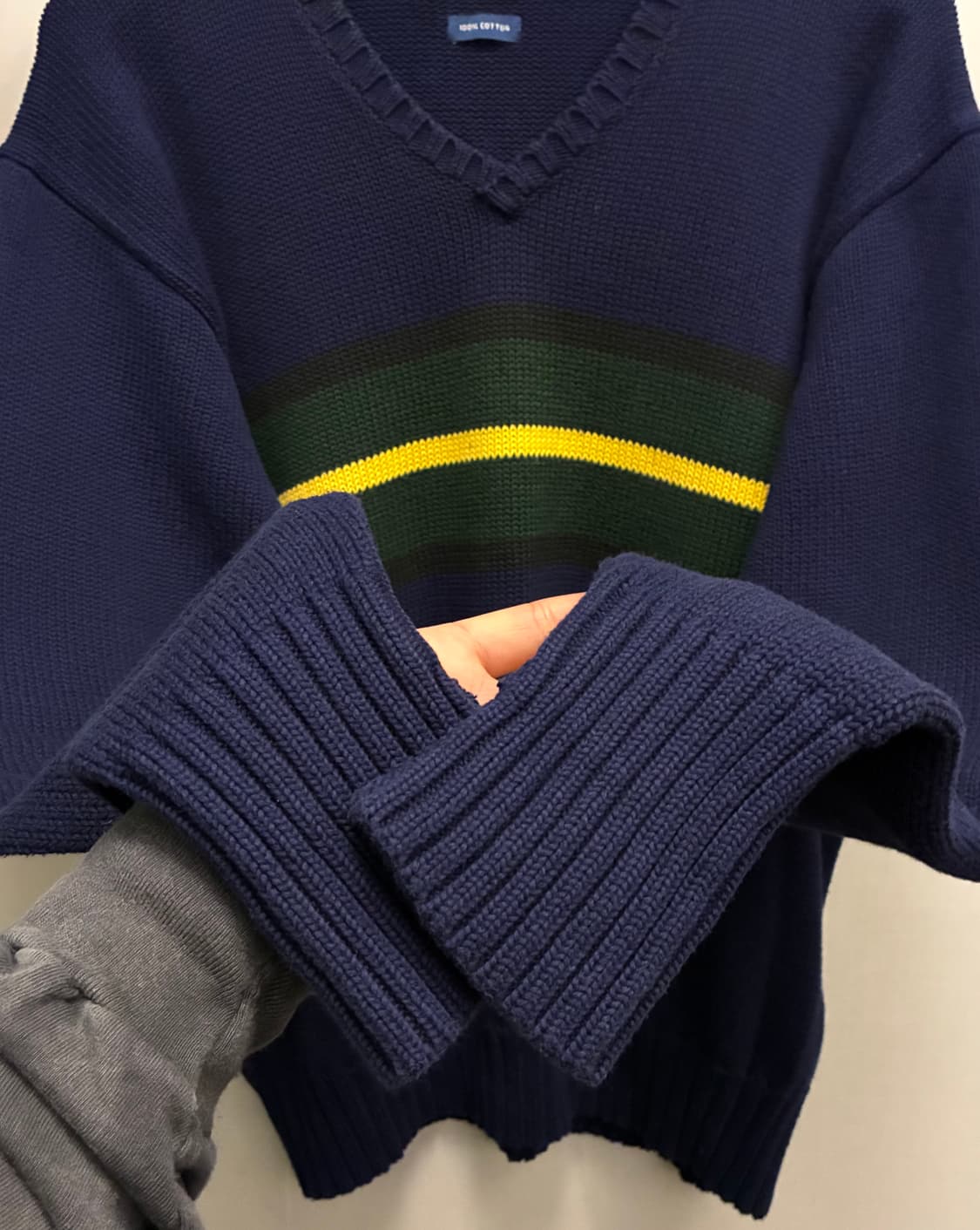 (M/100)POLO 폴로랄프로렌 코튼 V넥 크리켓 니트 스웨터  상품이미지5