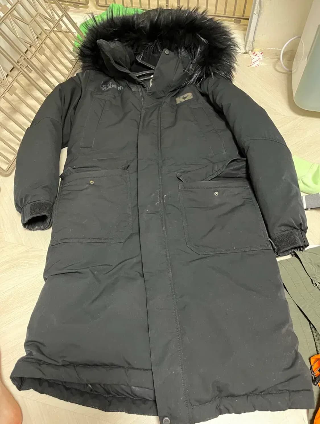 K2 블랙 야성 롱패딩 S사이즈 상품이미지1