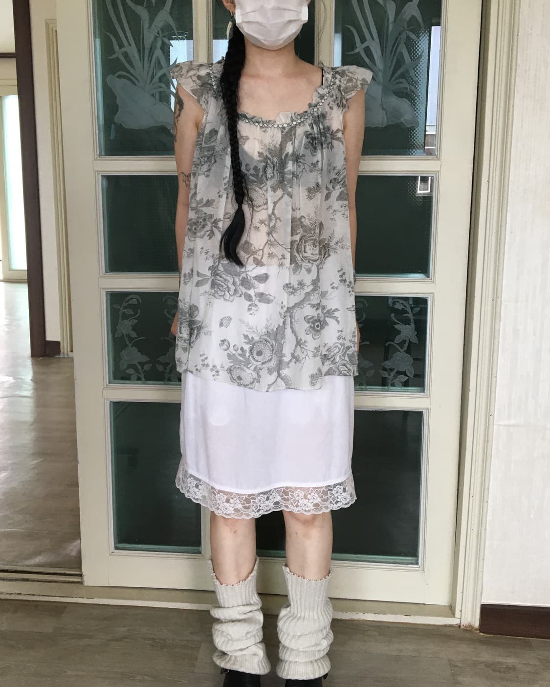 Flower pattern see through blouse 상품이미지1