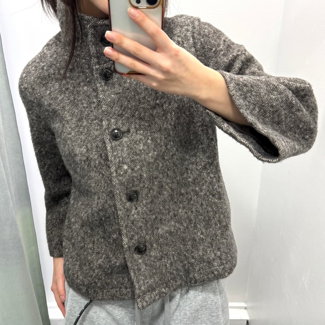 무인양품 그레이 울 코트 상품이미지1