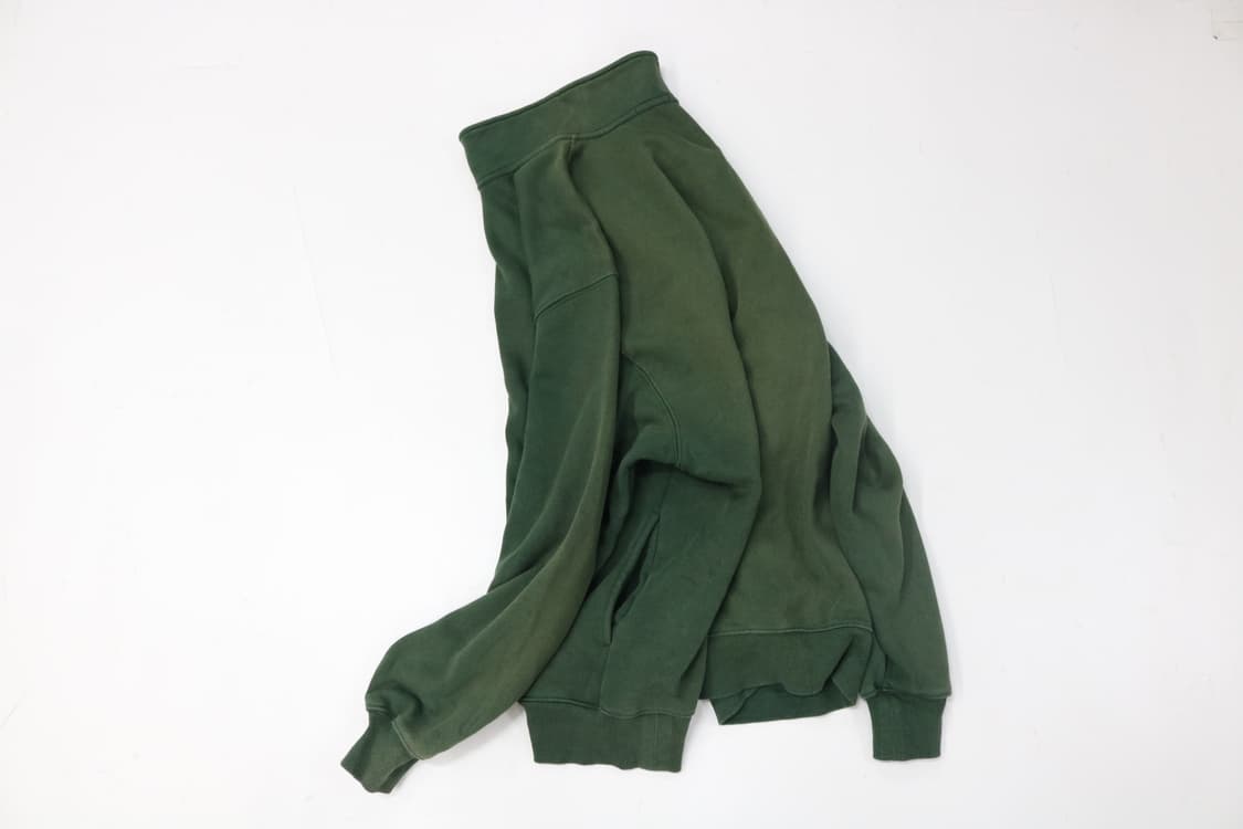 선페이딩 빈티지 딥 그린 하프 집업 기모 스웻셔츠 (XL) 상품이미지2