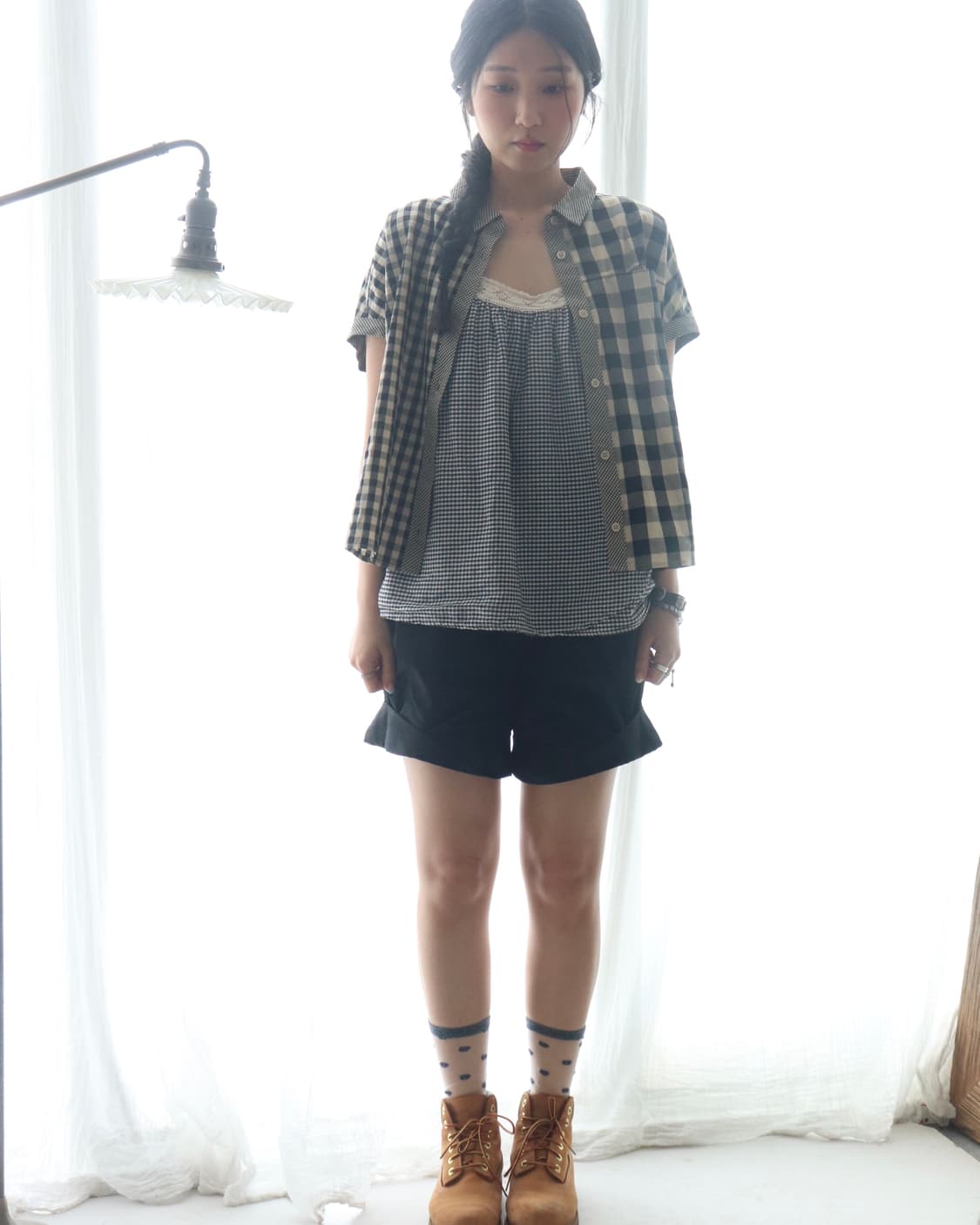 [Beams Heart] Gingham Check Shirt 상품이미지2