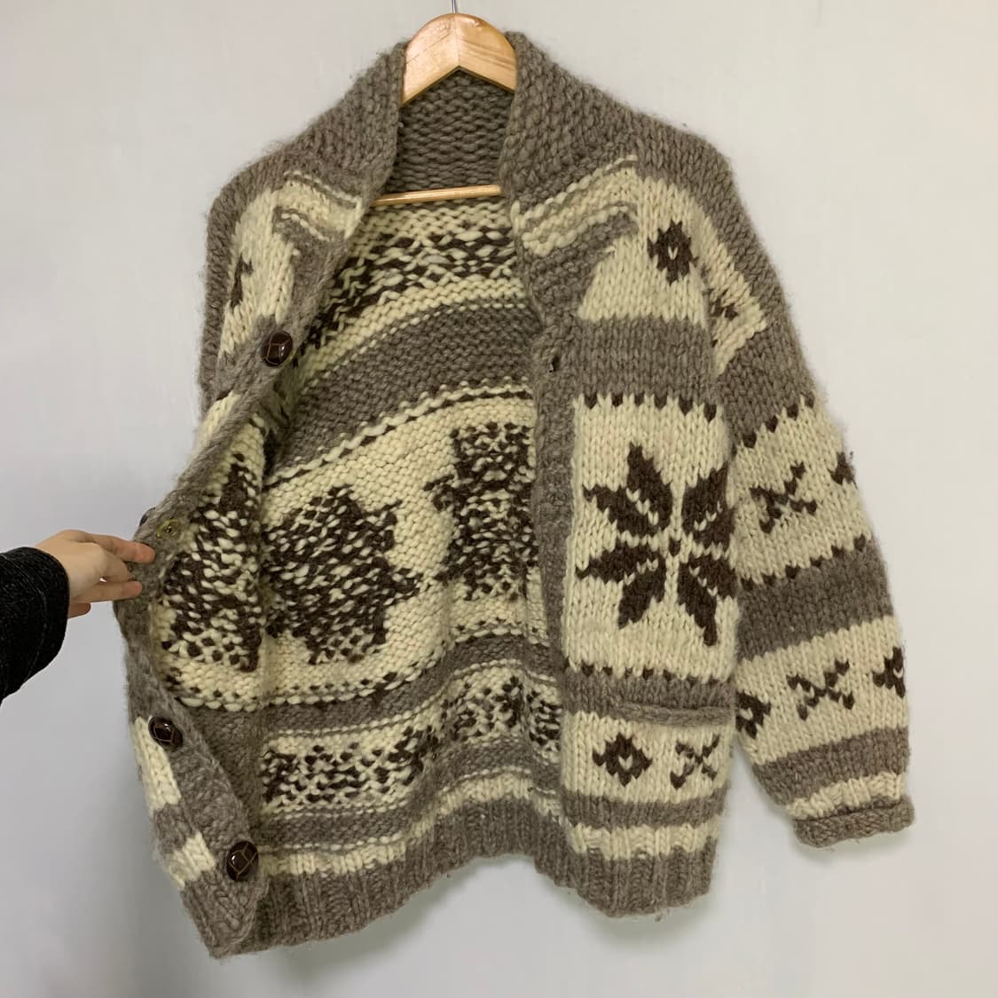 코위찬 코위챤 빈티지 노르딕 패턴 버튼 니트 스웨터 가디건 남녀공용 상품이미지7