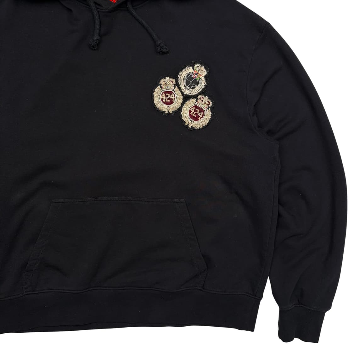 424 포투포 패치 로고 블랙 후드티 L 상품이미지3