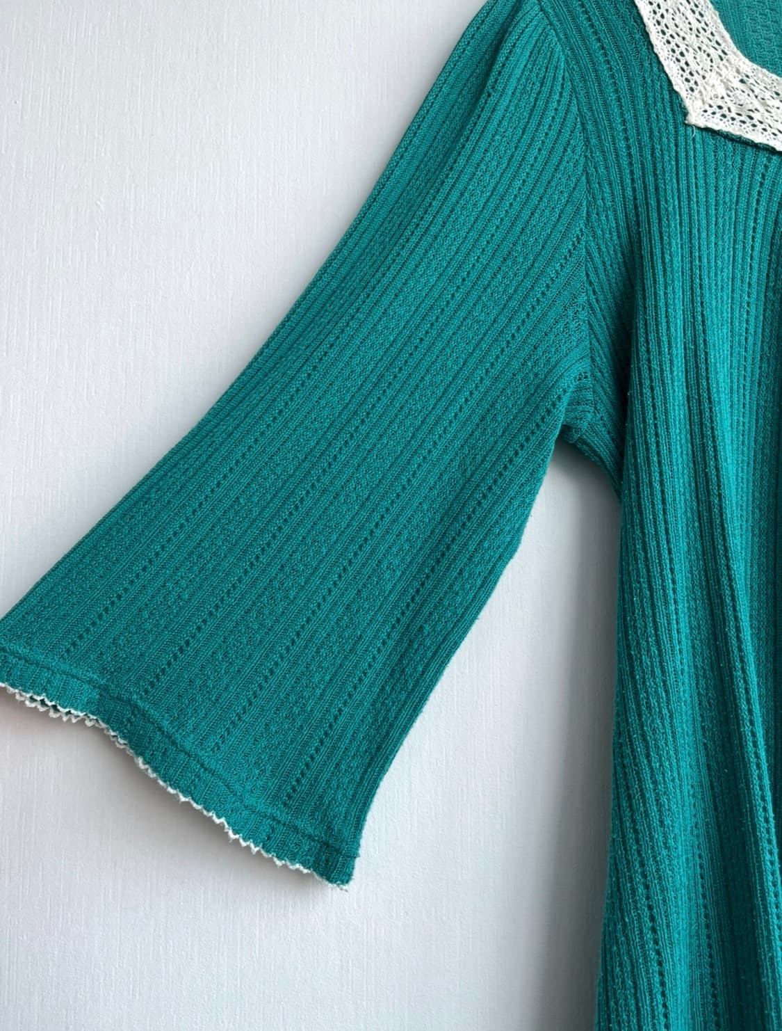 nacer mira 에메랄드 레이스 넥 니트 튜닉 상품이미지5