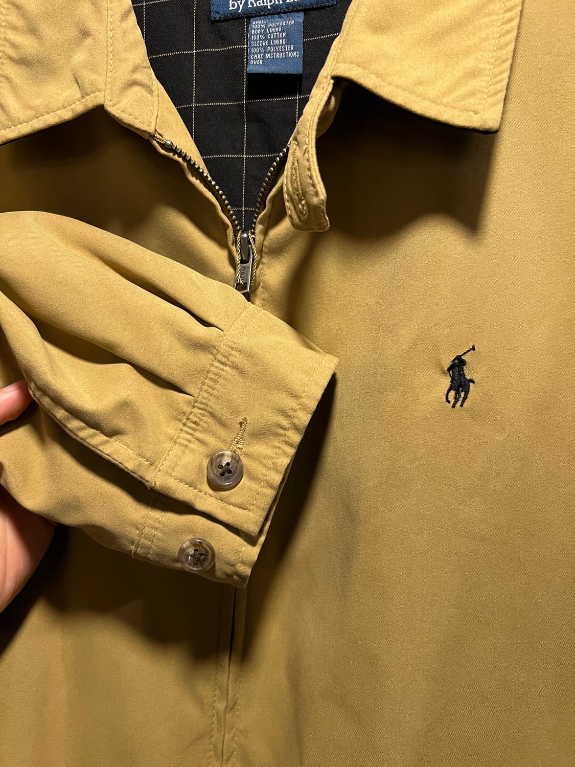 [L]폴로 랄프로렌 체크 라이닝 베이지 드리즐러 자켓 상품이미지3