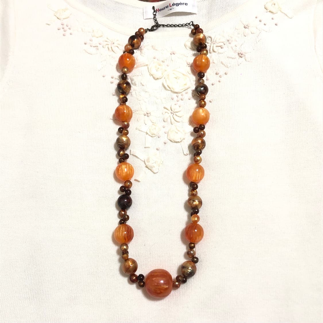 빈티지 오리엔탈 y2k 페어리 고스펑크 긱시크 오렌지 목걸이 상품이미지1