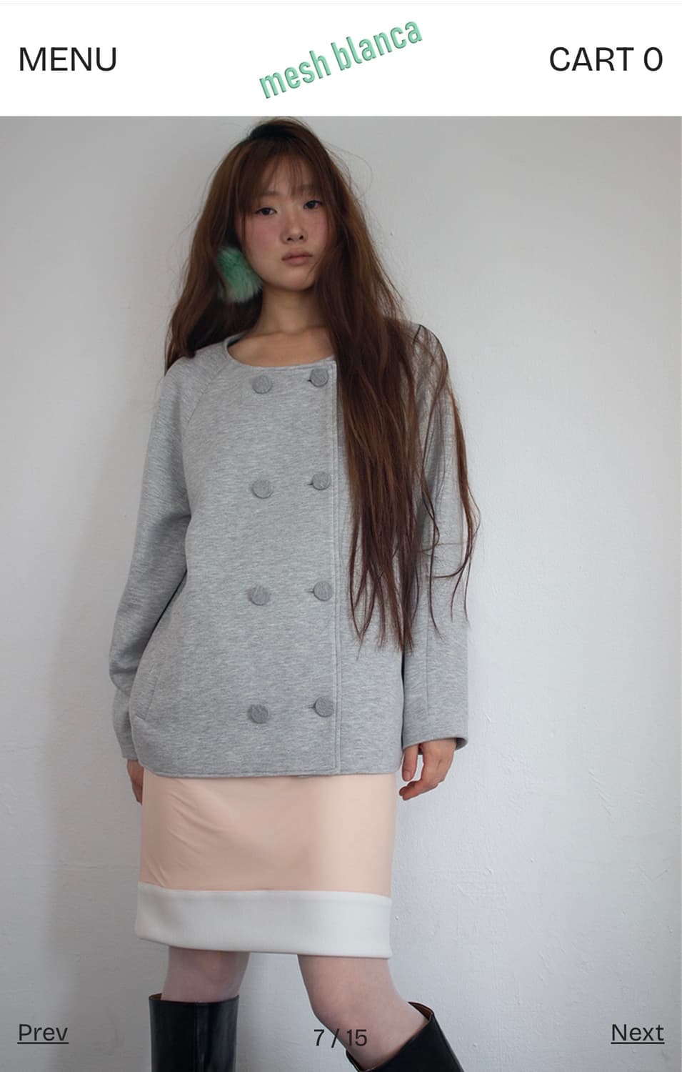mesh blanca Jersey double-b jacket gray 상품이미지2