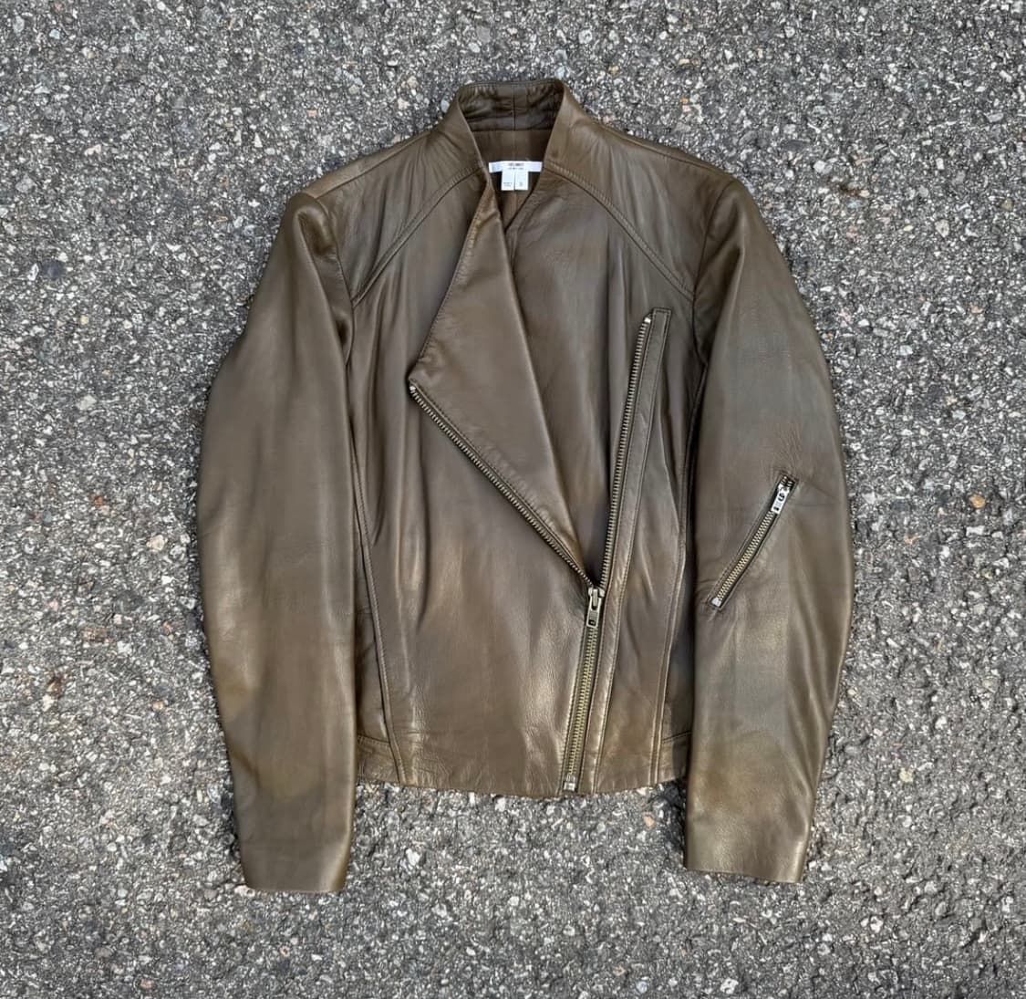 헬무트랭 사선 집업 램스킨 레더 자켓 상품이미지2