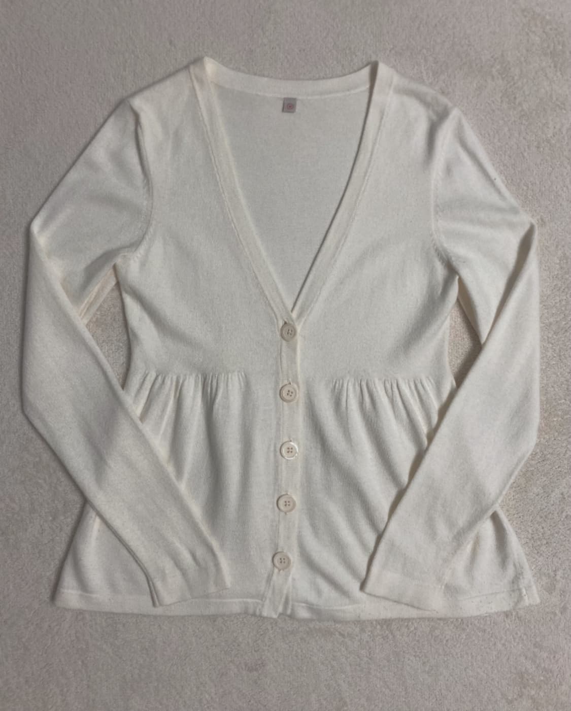 크림 허리셔링 가디건 상품이미지1