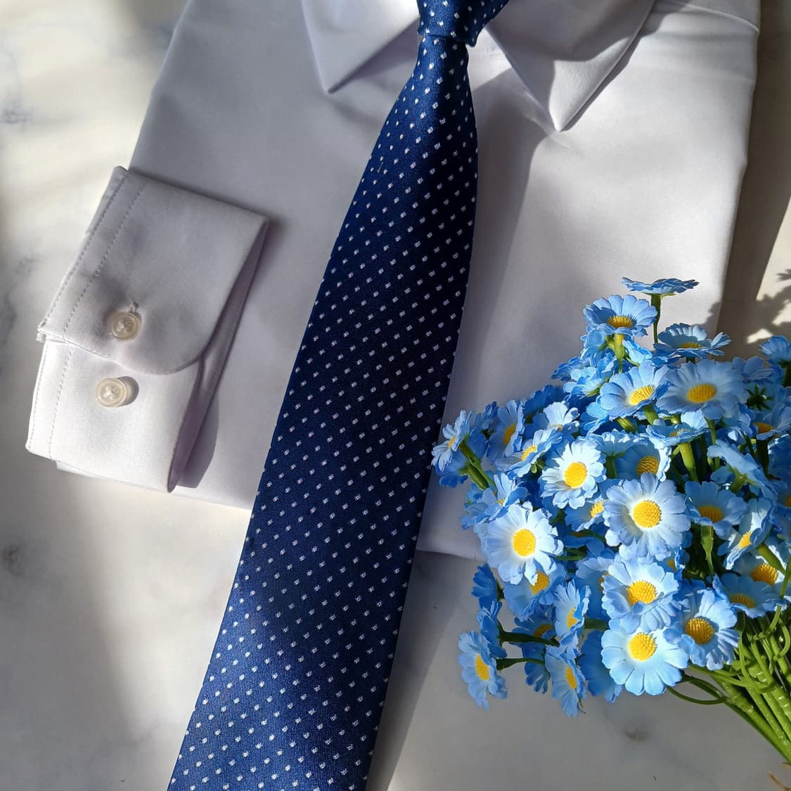 메트로시티 실크 네이비 도트 패턴 넥타이 8.3cm A등급 A19890
 상품이미지4