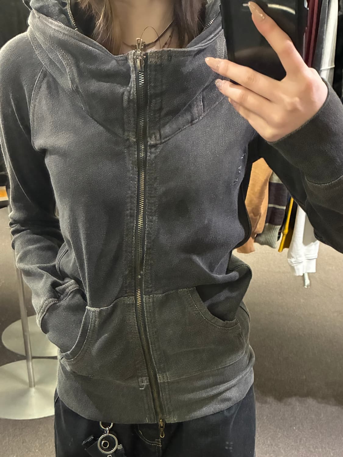 OS)Goa 보노넥 워싱 후드집업 자켓 상품이미지2