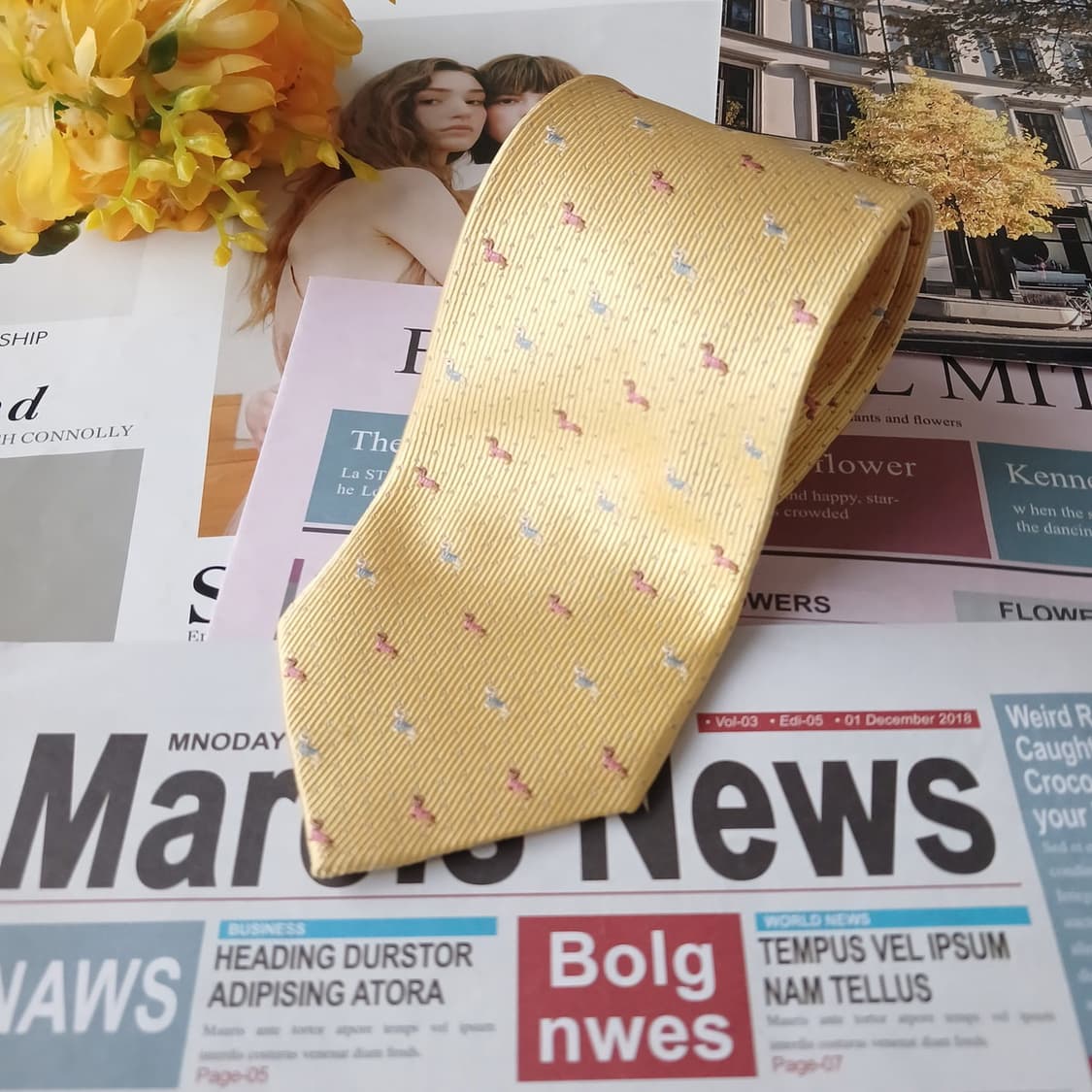 웅가로 옴므 실크 강아지 패턴 넥타이 8.7cm A+등급 A19380
 상품이미지2