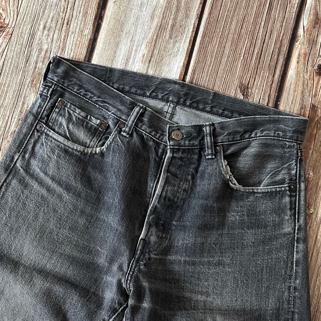 웨어하우스 Lot.800 논셀비지 블랙 데님 팬츠 33 사이즈 상품이미지4