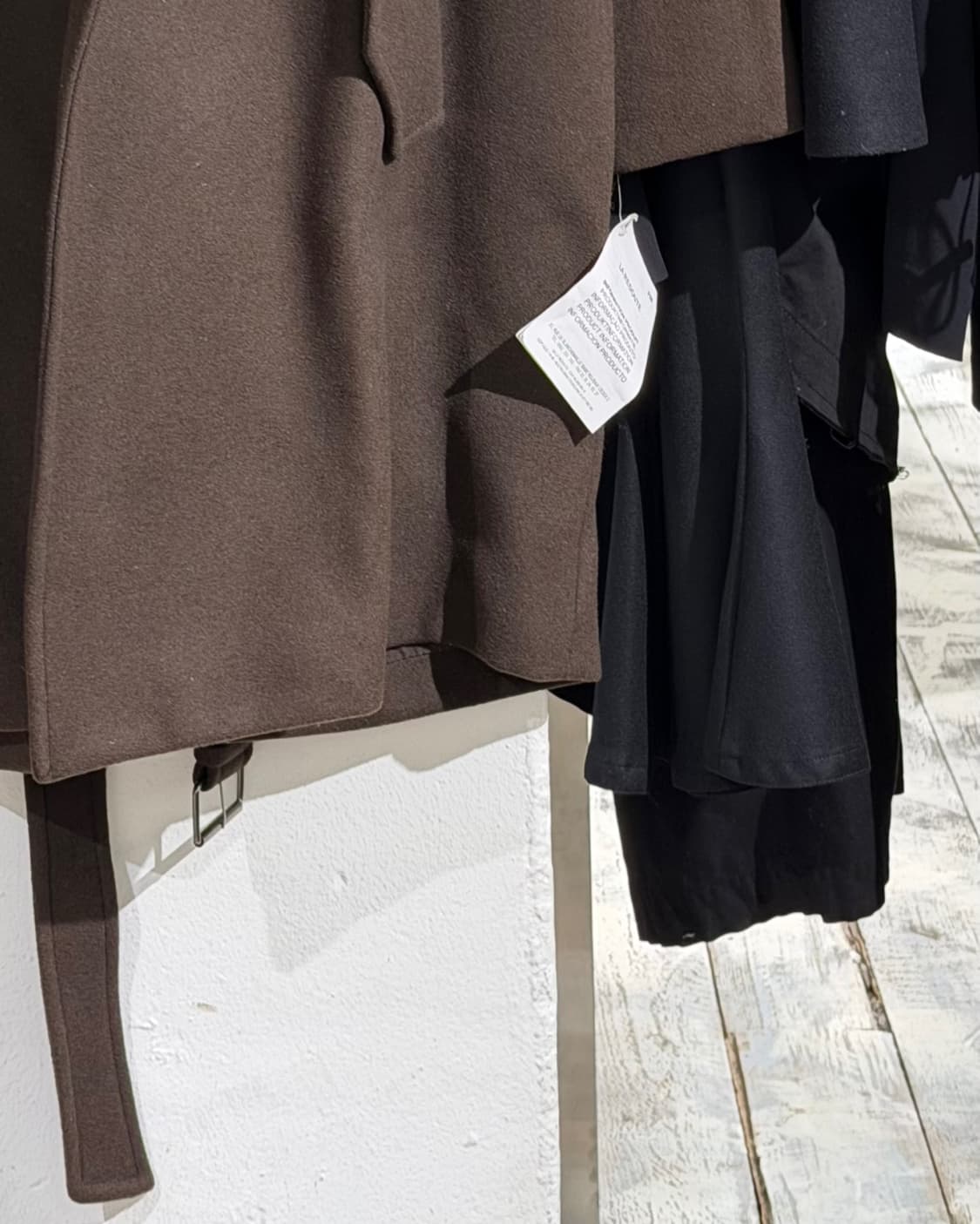 바네사 브루노 다크브라운 프론트 패널 벨티드 울 코트 상품이미지6