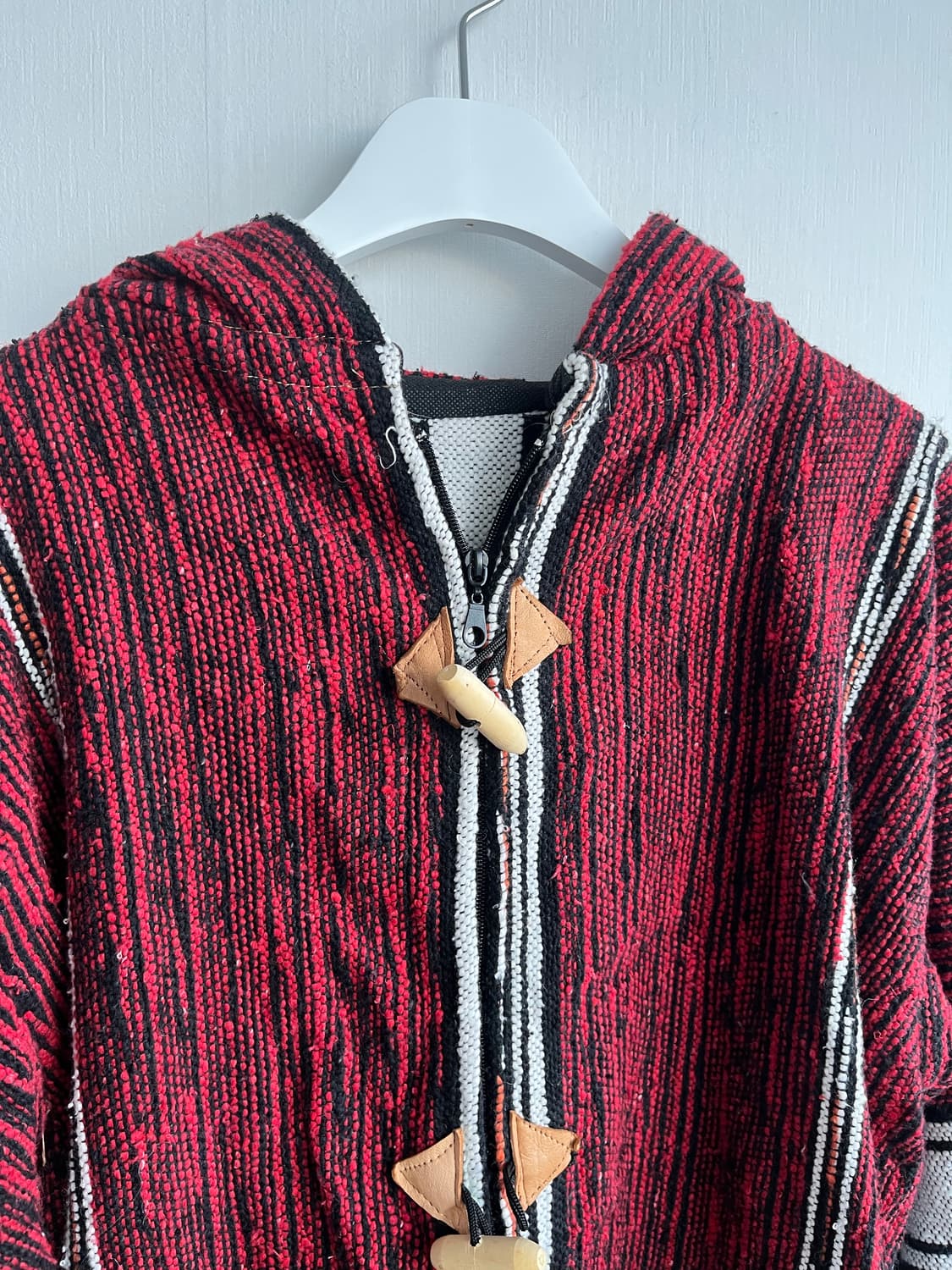 레드 에스닉 우븐 토글 후드 자켓 상품이미지2