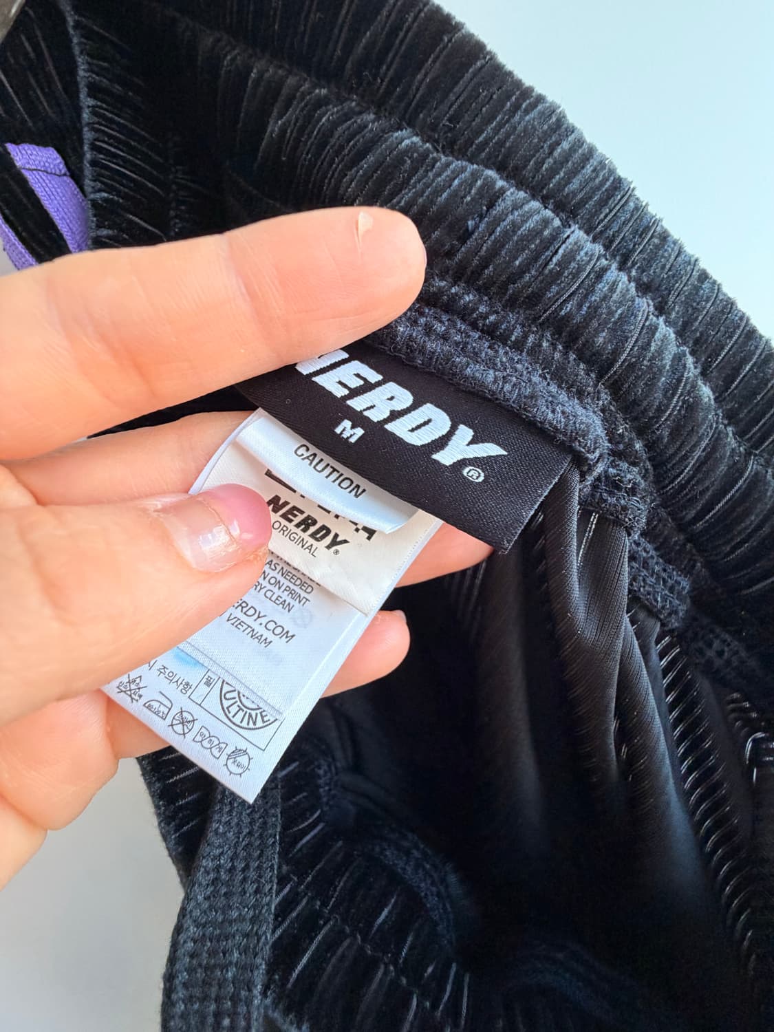 널디 NERDY 블랙 퍼플 코듀로이 집업 셋업 M 거의새거 상품이미지6