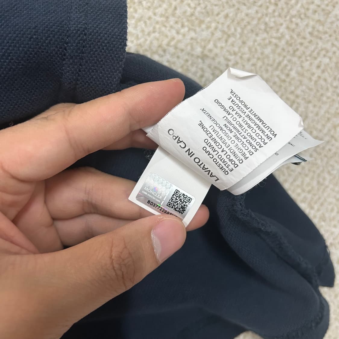 (M) 몽클레어 네이비 PK 카라 반팔티셔츠 상품이미지8