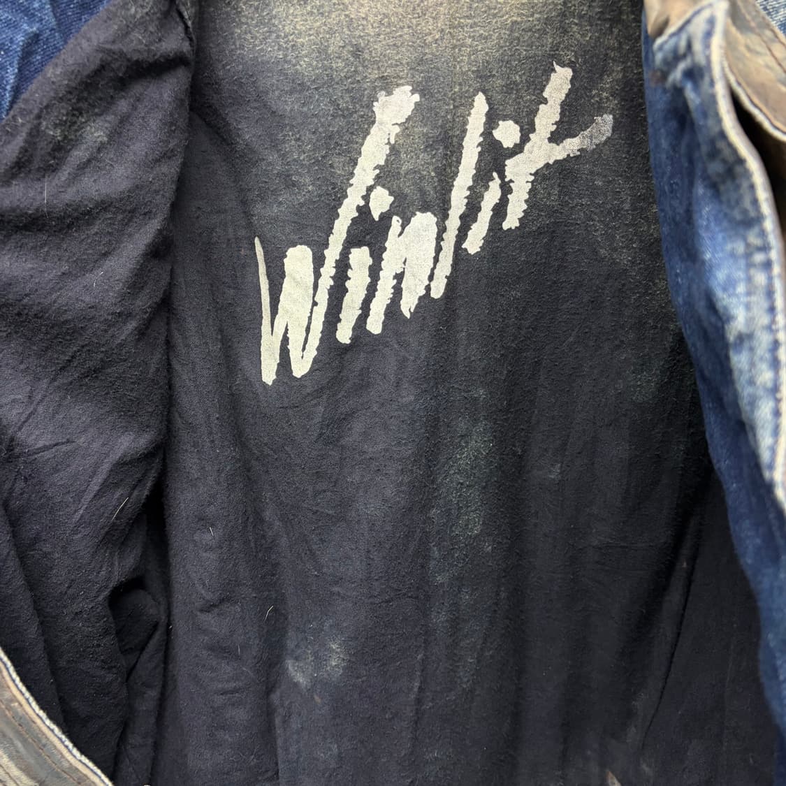 빈티지 데님 레더 자켓 상품이미지3