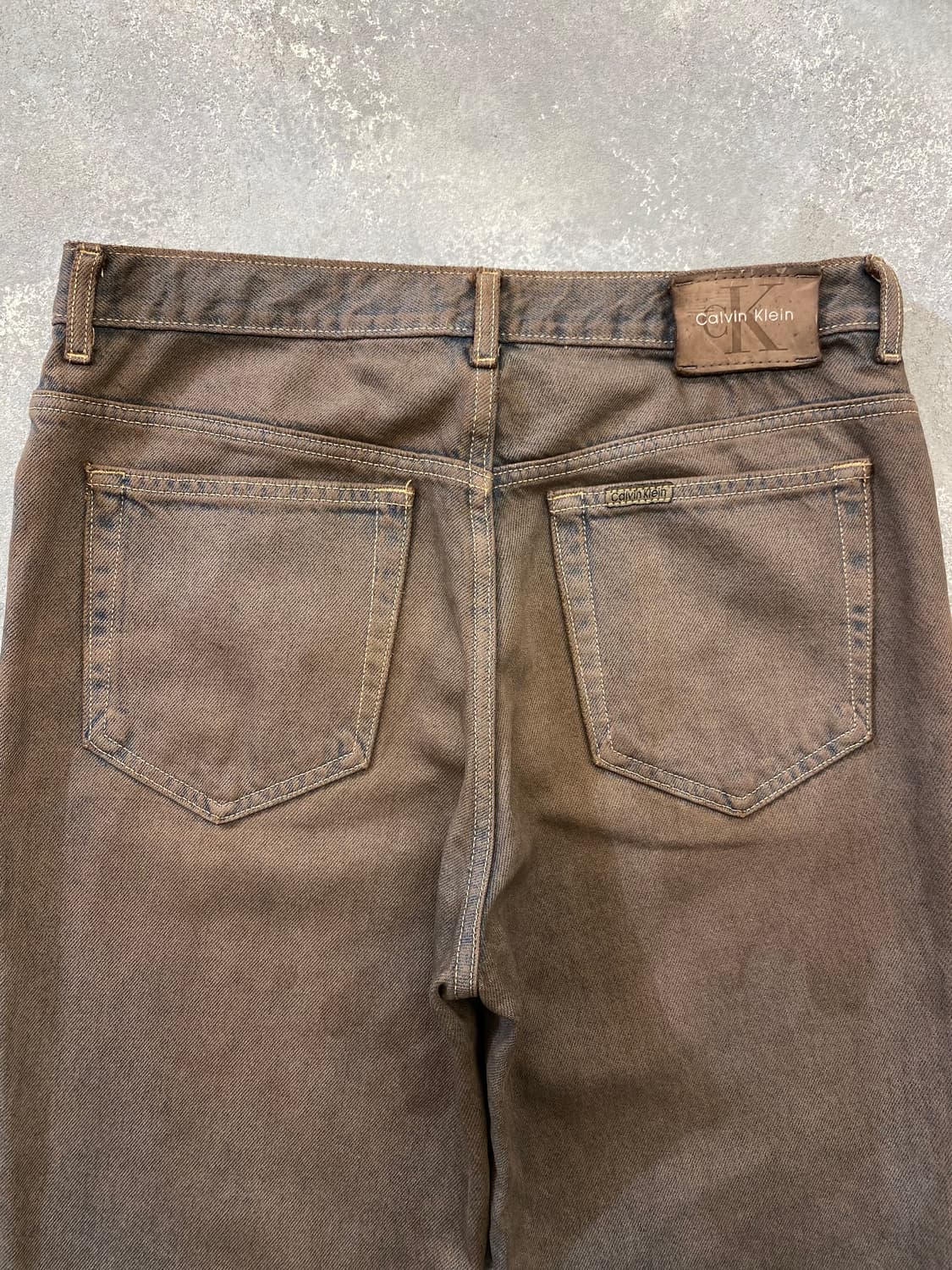[31] 90-00s CK 캘빈클라인 브라원 워시드 레귤러핏 데님팬츠 상품이미지6