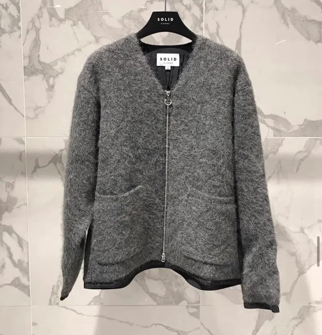 솔리드옴므 25fw 알파카 브이넥 집업 가디건(46) 새상품급 상품이미지1