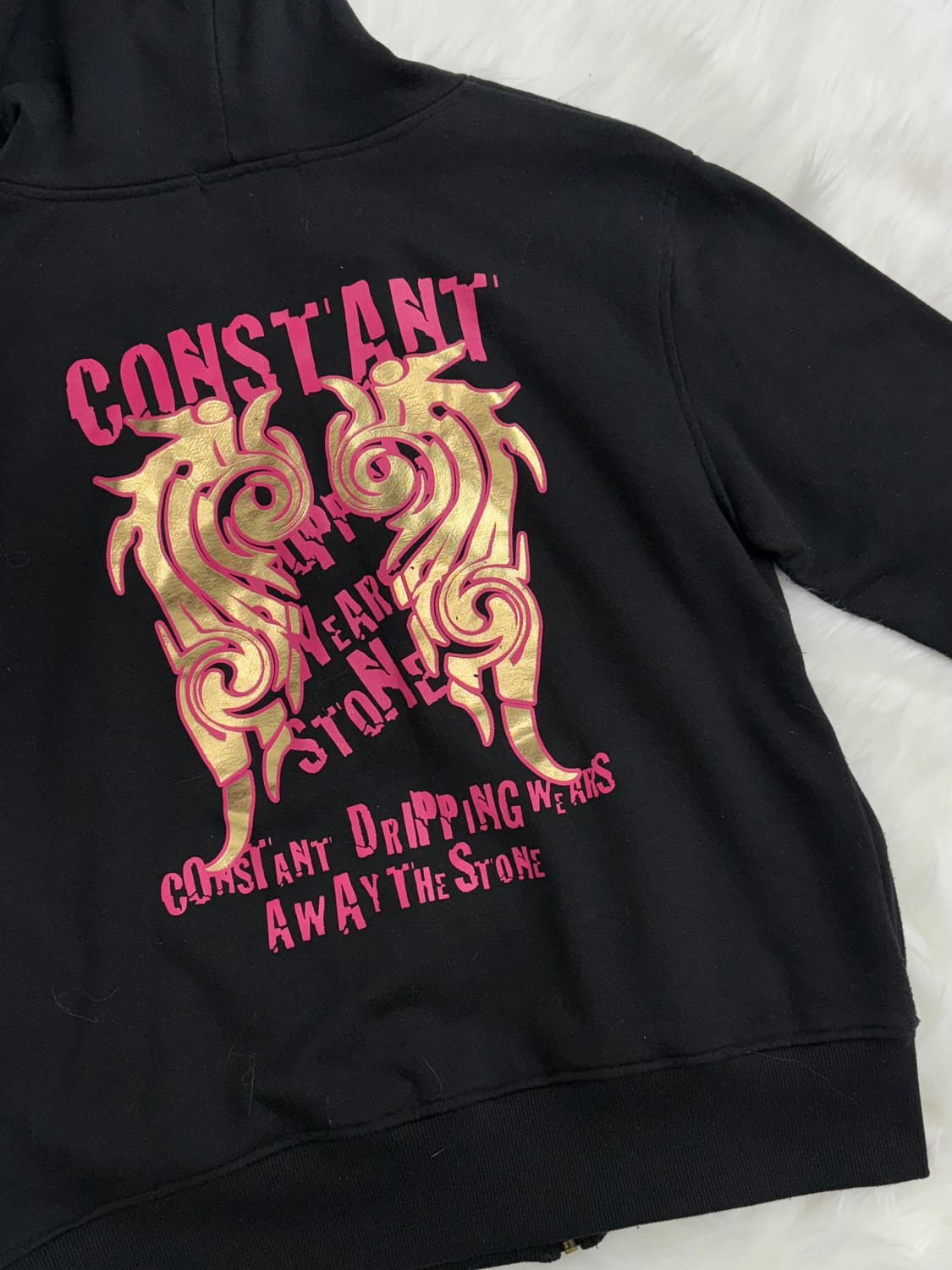 Lettering Printed Hooded Zip-Up 상품이미지4