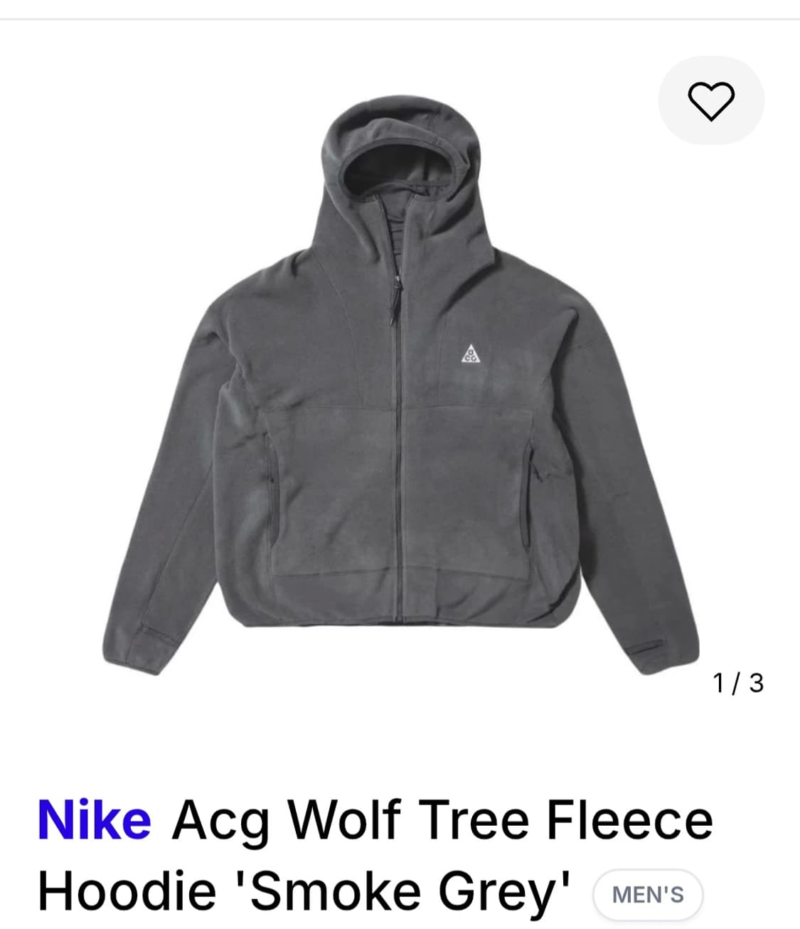 나이키 ACG 써마핏 울프 트리 후디드 자켓 110 2XL 페이스후드 상품이미지1