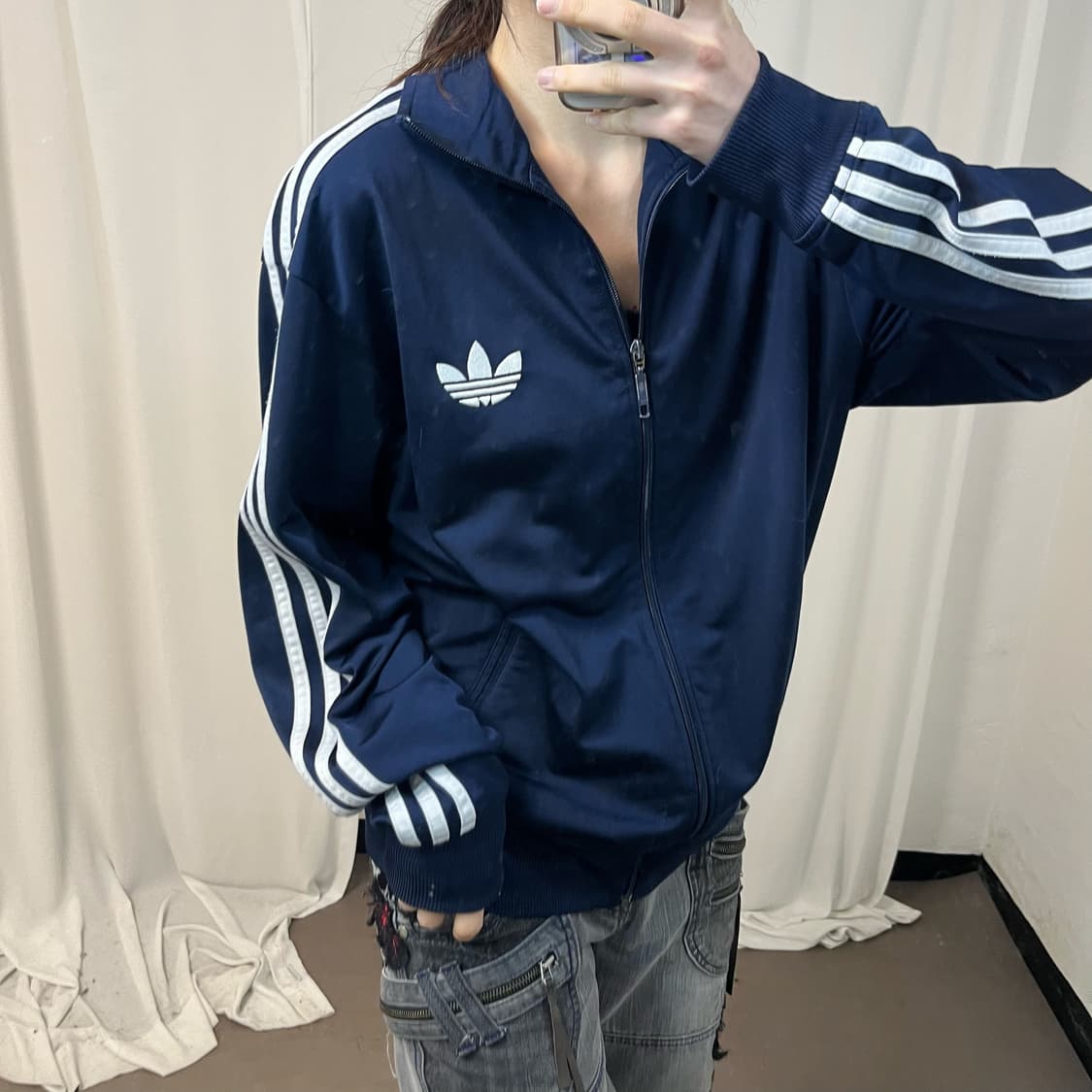 Adidas navy Firebird jersey 상품이미지3