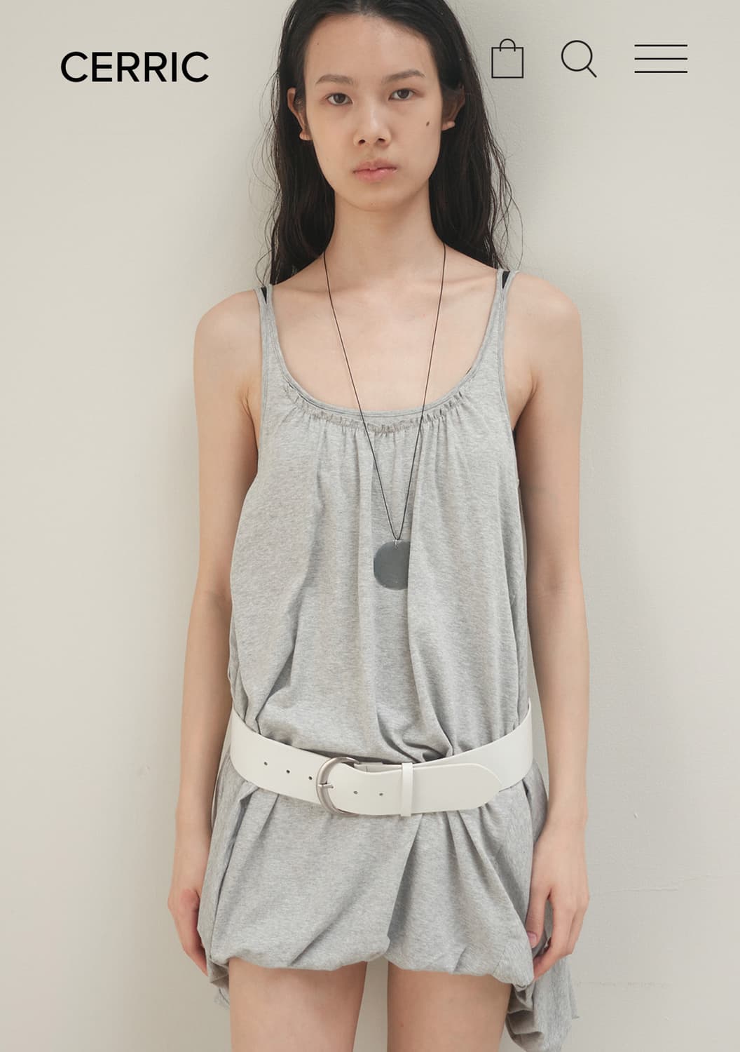 BALLOON SLEEVELESS DRESS / GRAY 상품이미지2