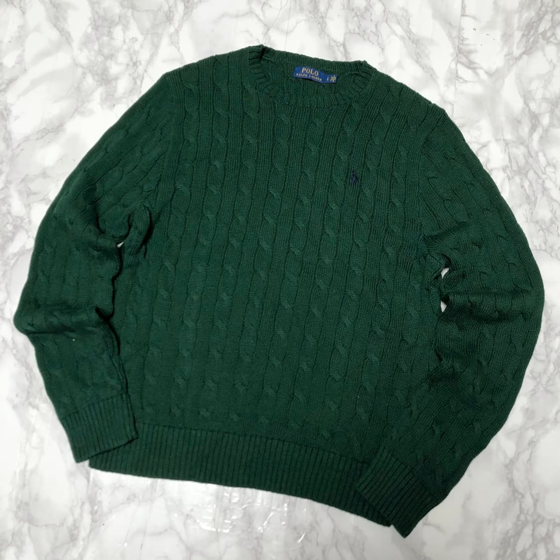 폴로 랄프로렌 니트 딥그린 꽈배기 상태최고 상품이미지1