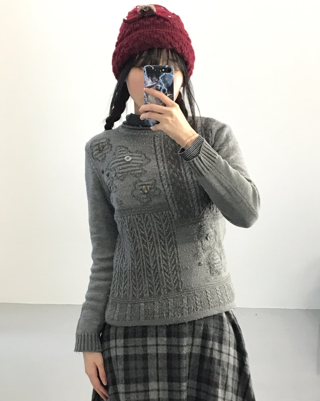 ROMA REED Button Patchwork Sweater 상품이미지1