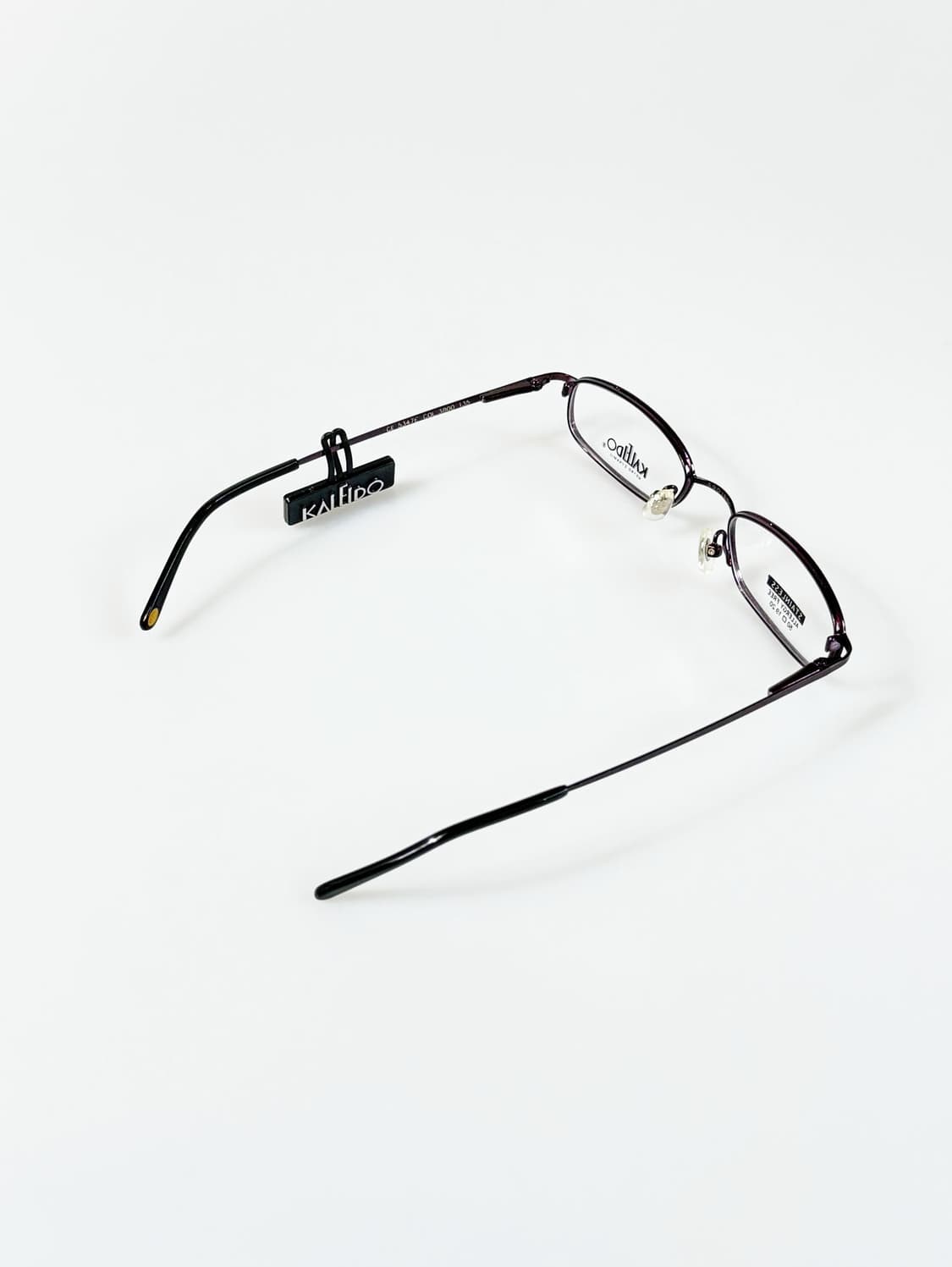 90s KALEIDO 바이올렛 메탈 슬림 스퀘어 빈티지 안경 상품이미지4