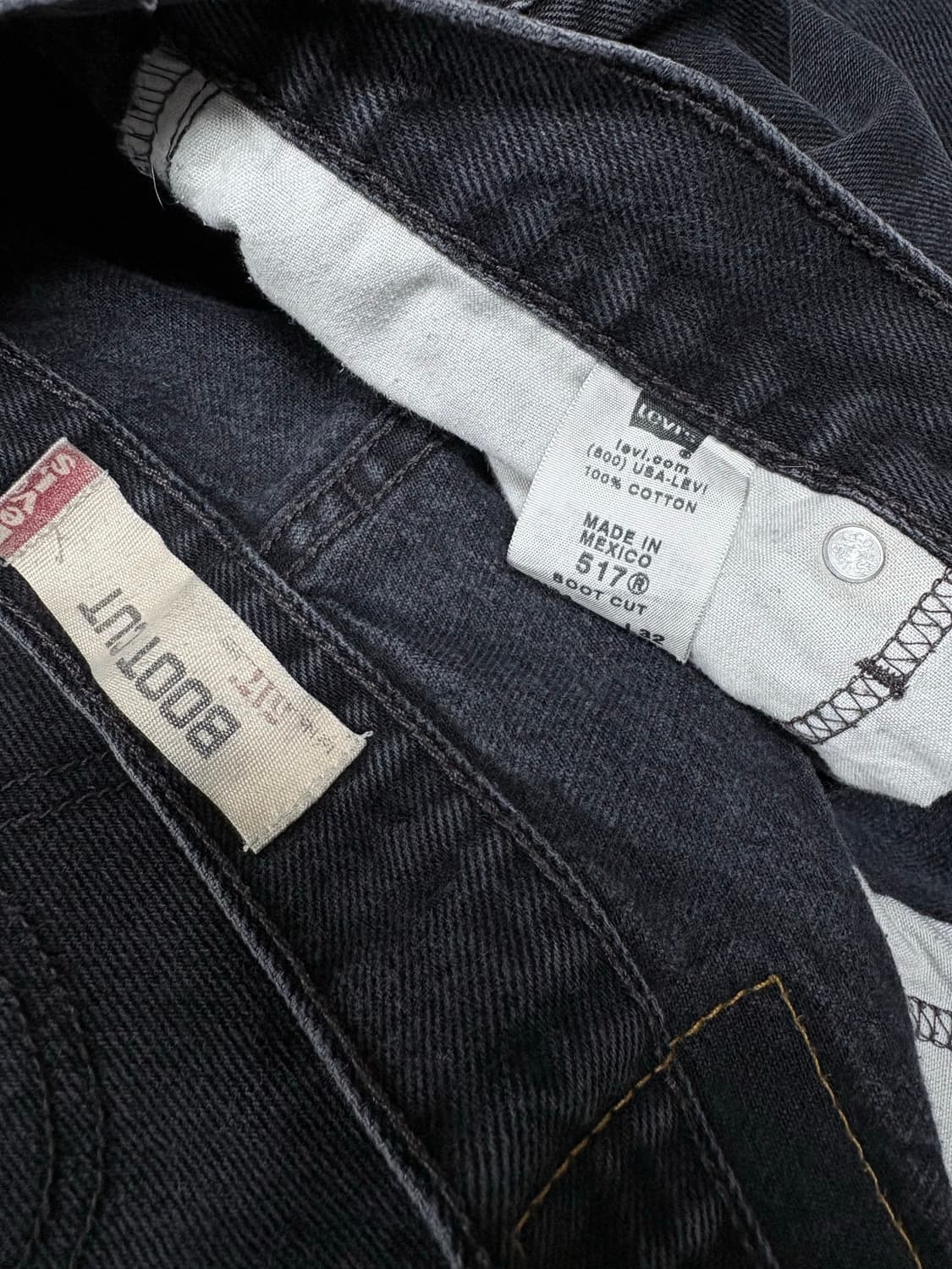 (34x32) 00s 리바이스 517 부츠컷 블랙진 상품이미지5