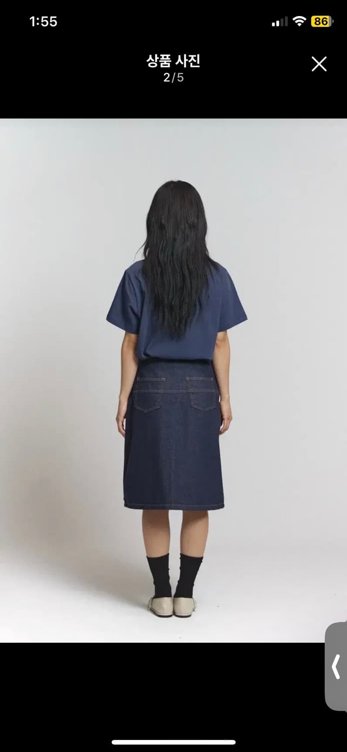 폴트 로우 플리츠 데님 S 상품이미지2