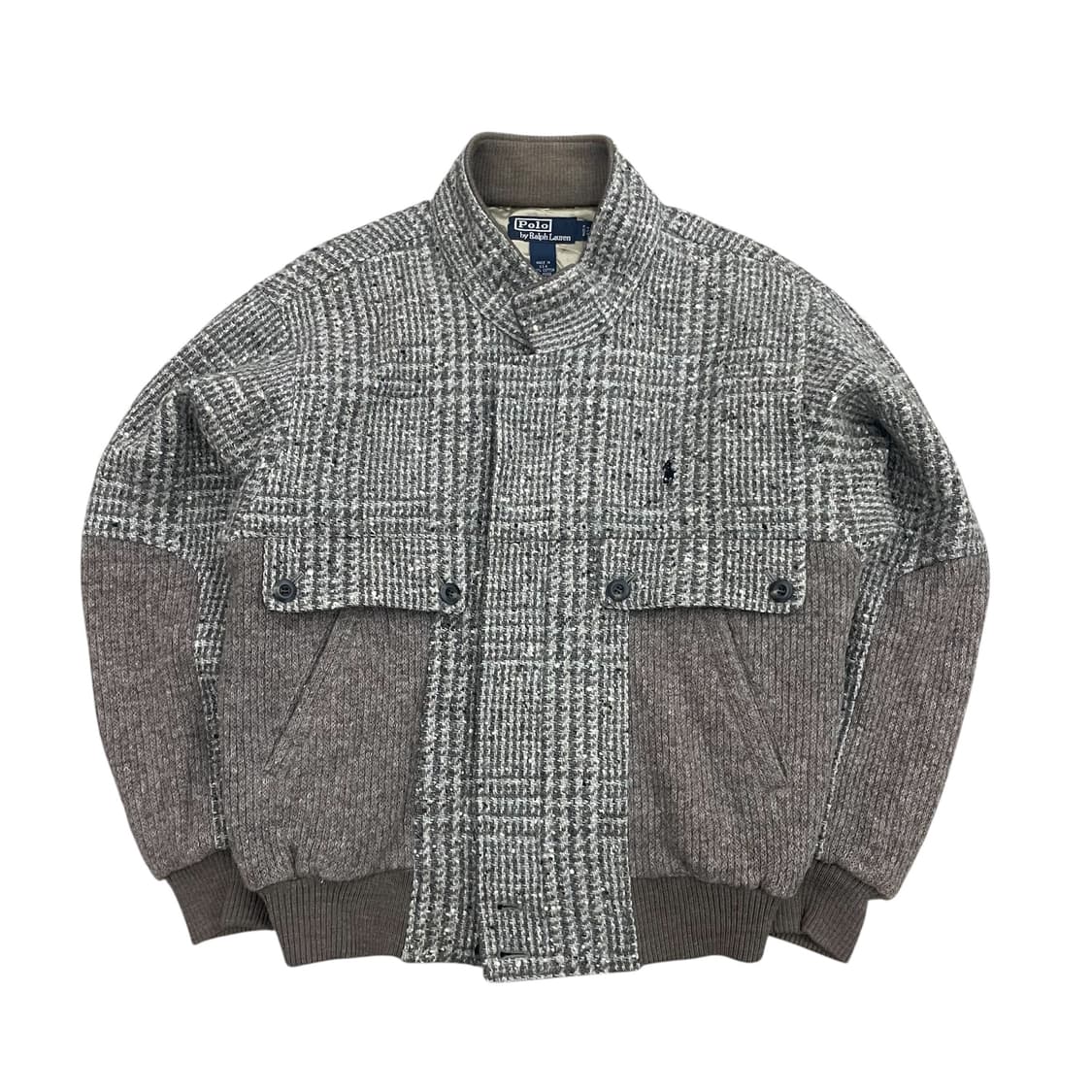 폴로 랄프로렌 체크 배색 블루종 자켓 상품이미지1