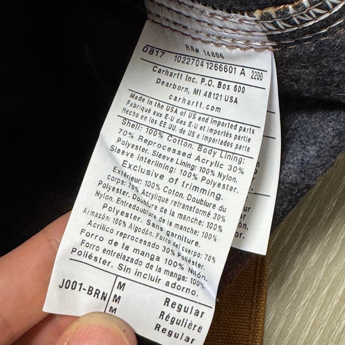 칼하트 디트로이트 자켓 j001 표기M (데드스탁) 상품이미지6