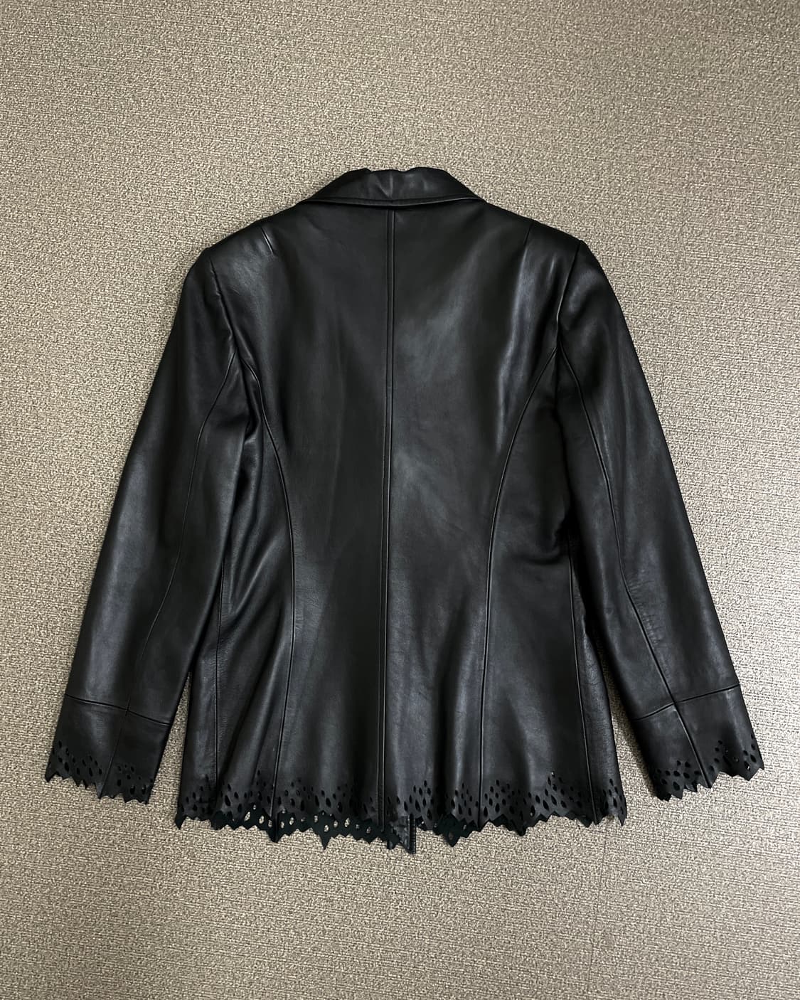 펀칭 디테일 빈티지 가죽 자켓 상품이미지6