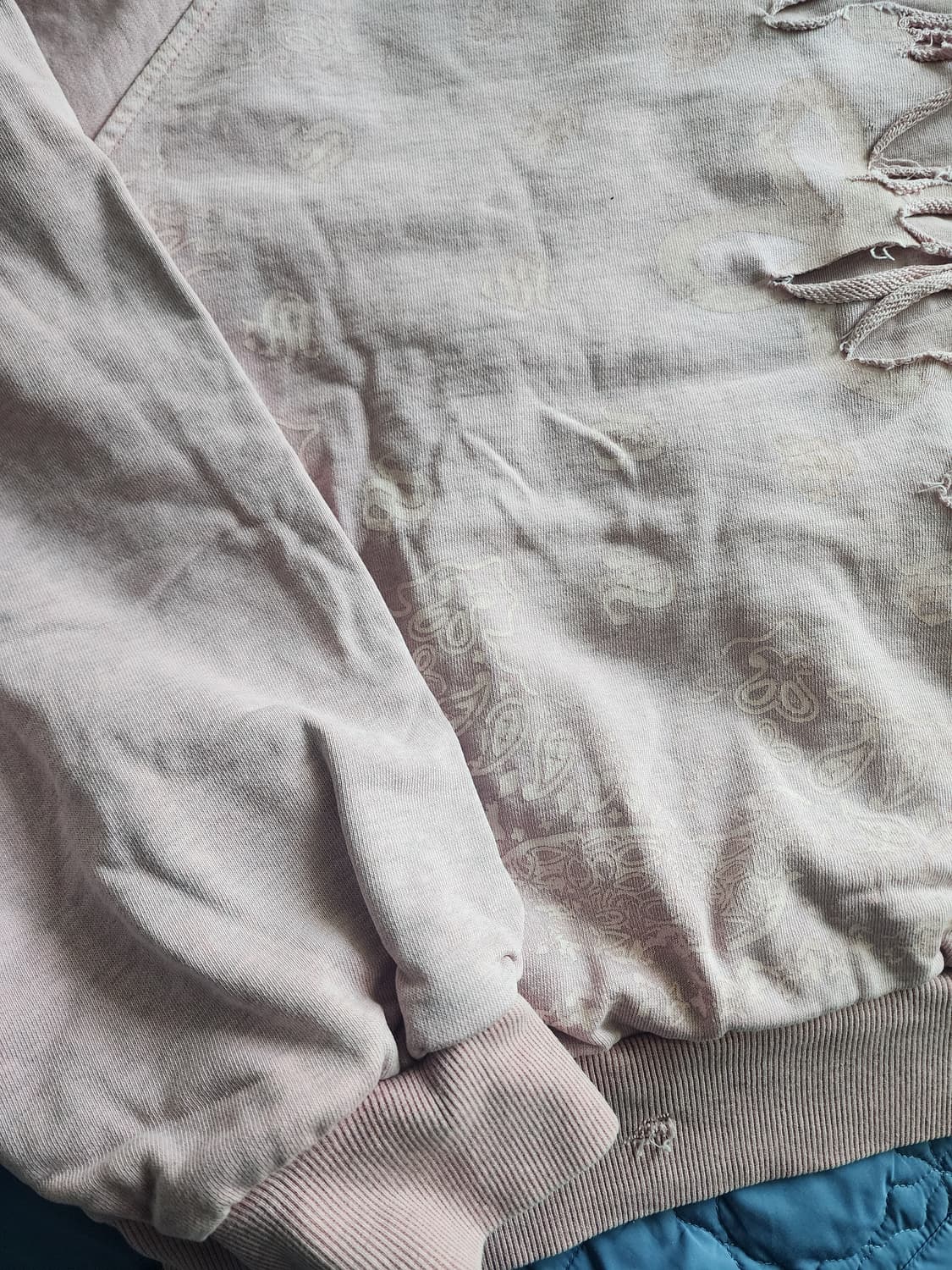 써저리 페이즐리 디스트로이드 후드 멜란지 핑크L 상품이미지6