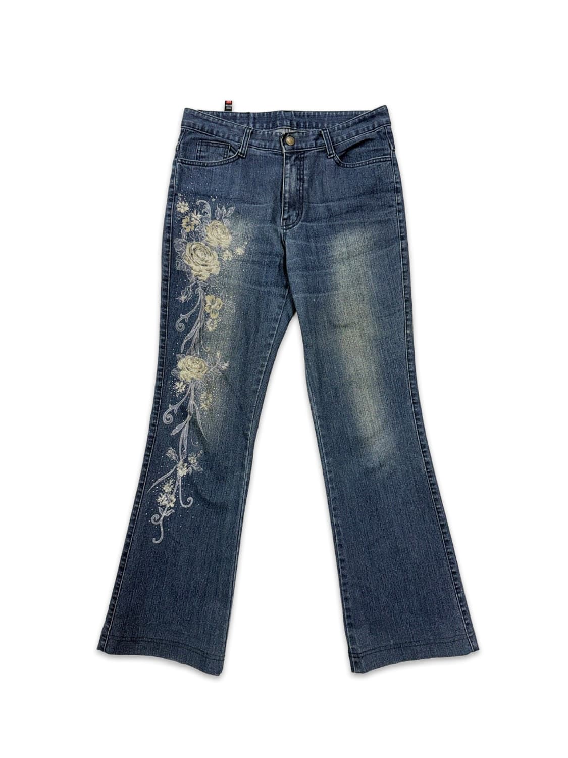 빈티지 Billion Jeans 로즈 레터링 부츠컷 데님 팬츠 상품이미지1