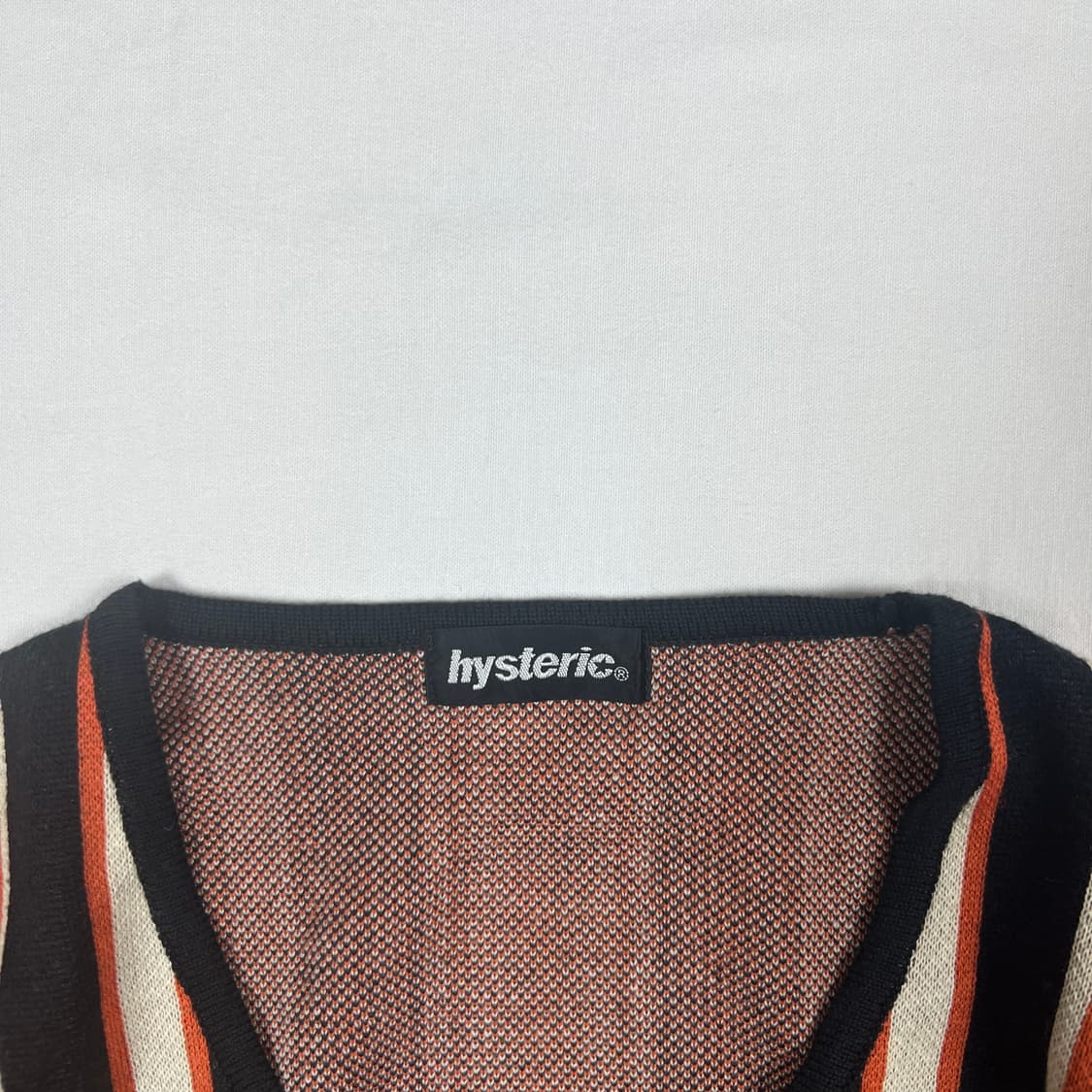 히스테릭글래머 666 로고 스트라이프 브이넥 니트 집업 상품이미지6