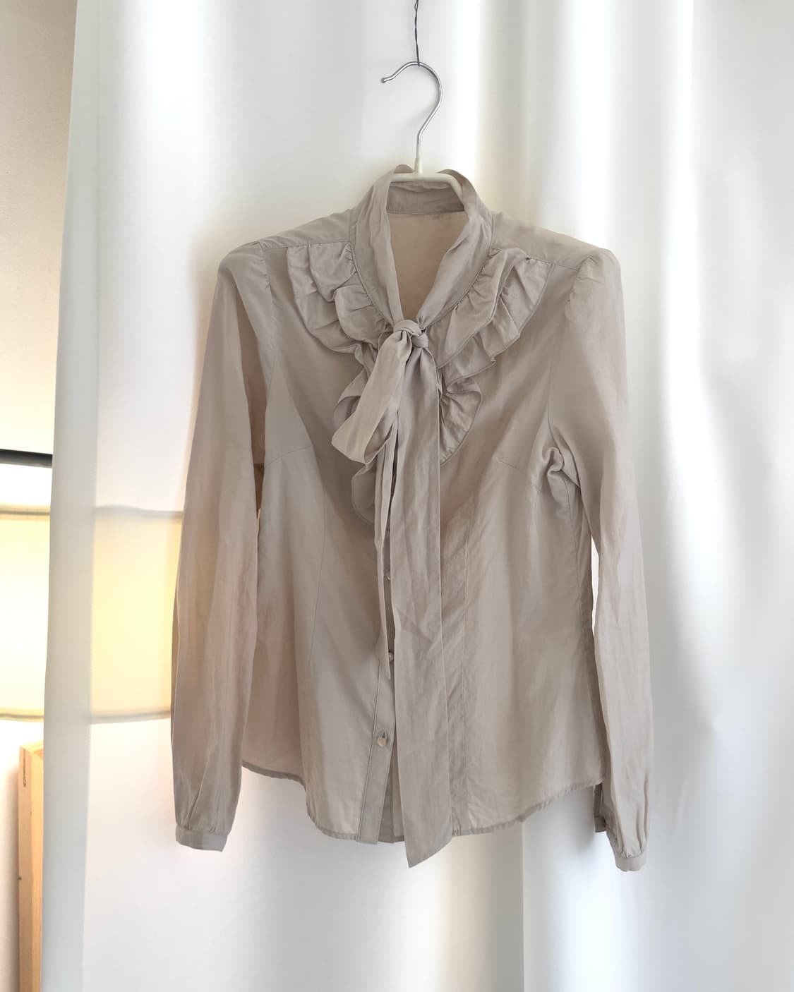 [RU PLAIN] ribbon cotton blouse  상품이미지4