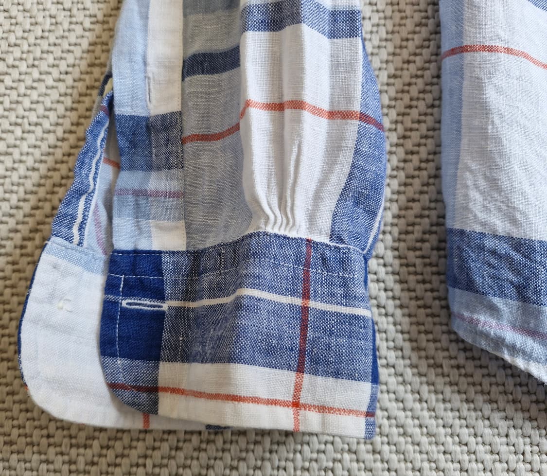 새상품급 브룩스브라더스 린넨 체크셔츠 XL  상품이미지4