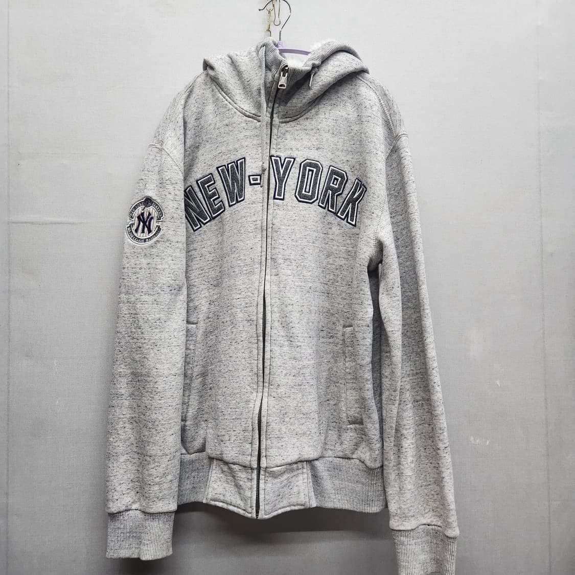 MLB 뉴욕양키스 빅로고 자수 풀집업 후드집업(양털) XL 상품이미지1