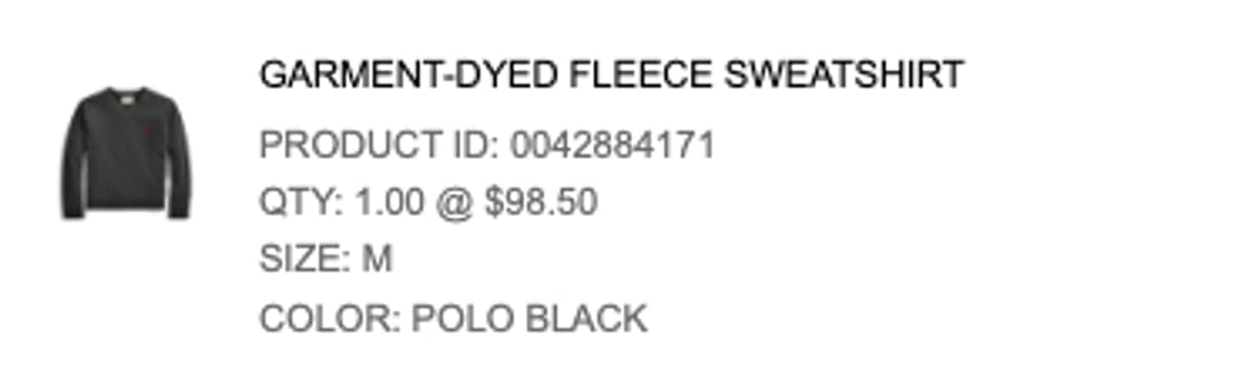 폴로 가먼트다이 맨투맨 - 폴로 블랙 /M사이즈 상품이미지7