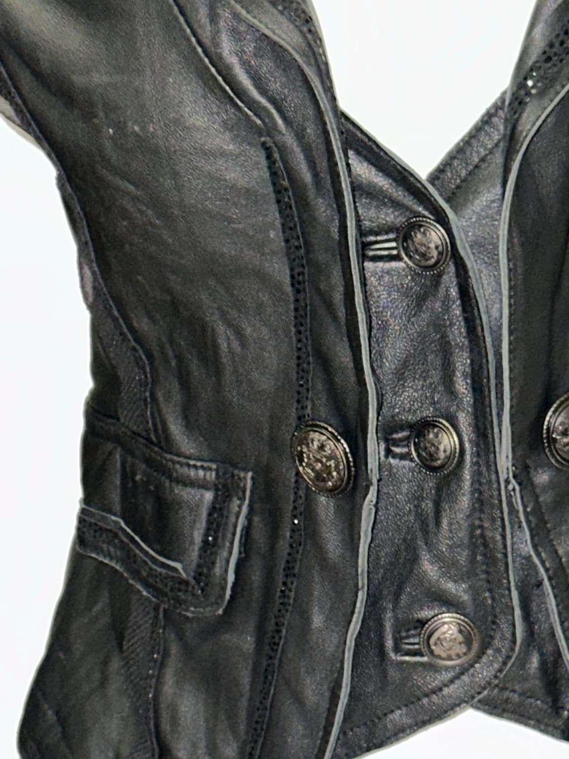 빈티지 양가죽 크롭 버튼 자켓 상품이미지6