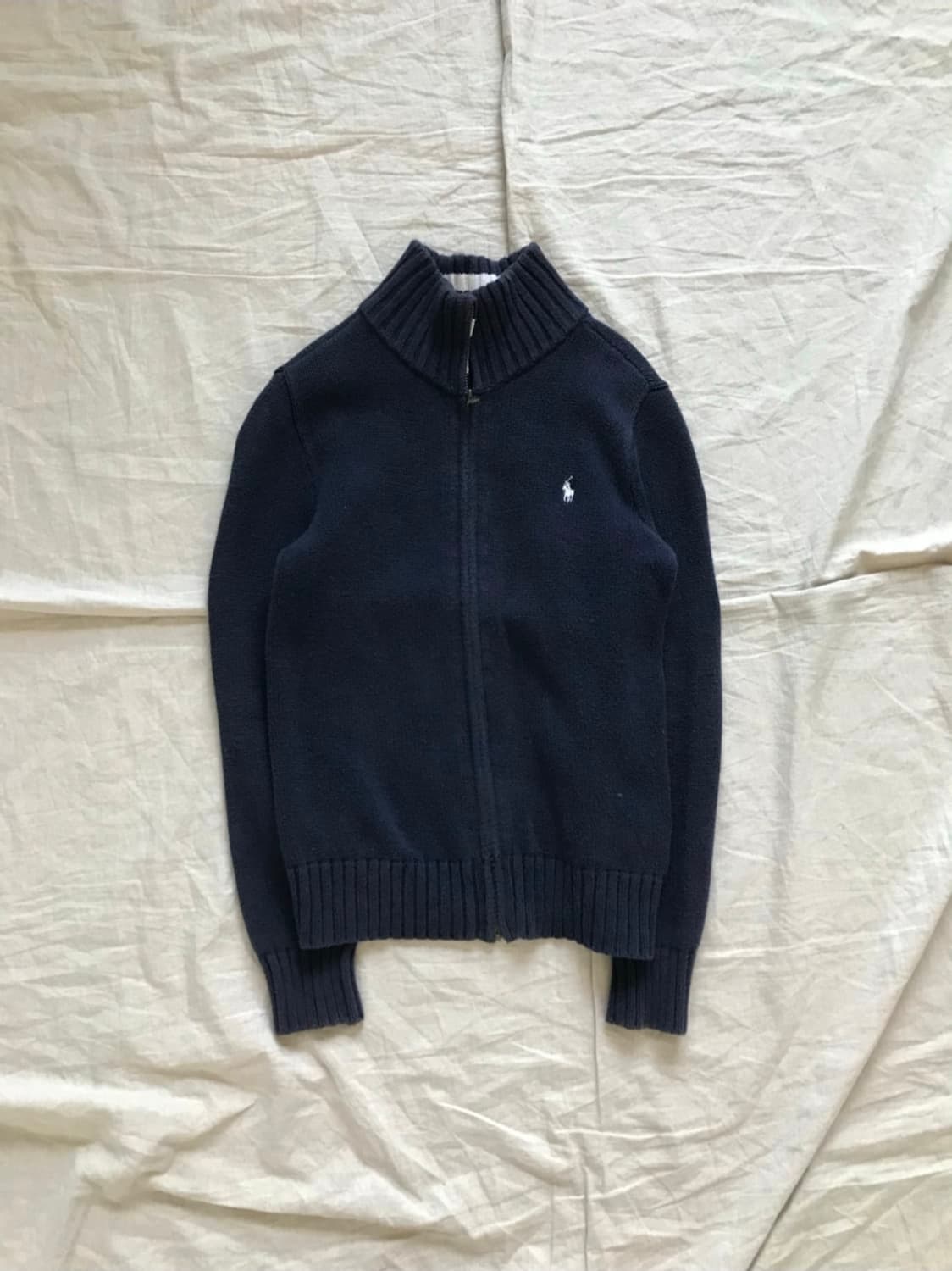 폴로 랄프로렌 포니 로고 네이비 니트 풀집업 상품이미지2