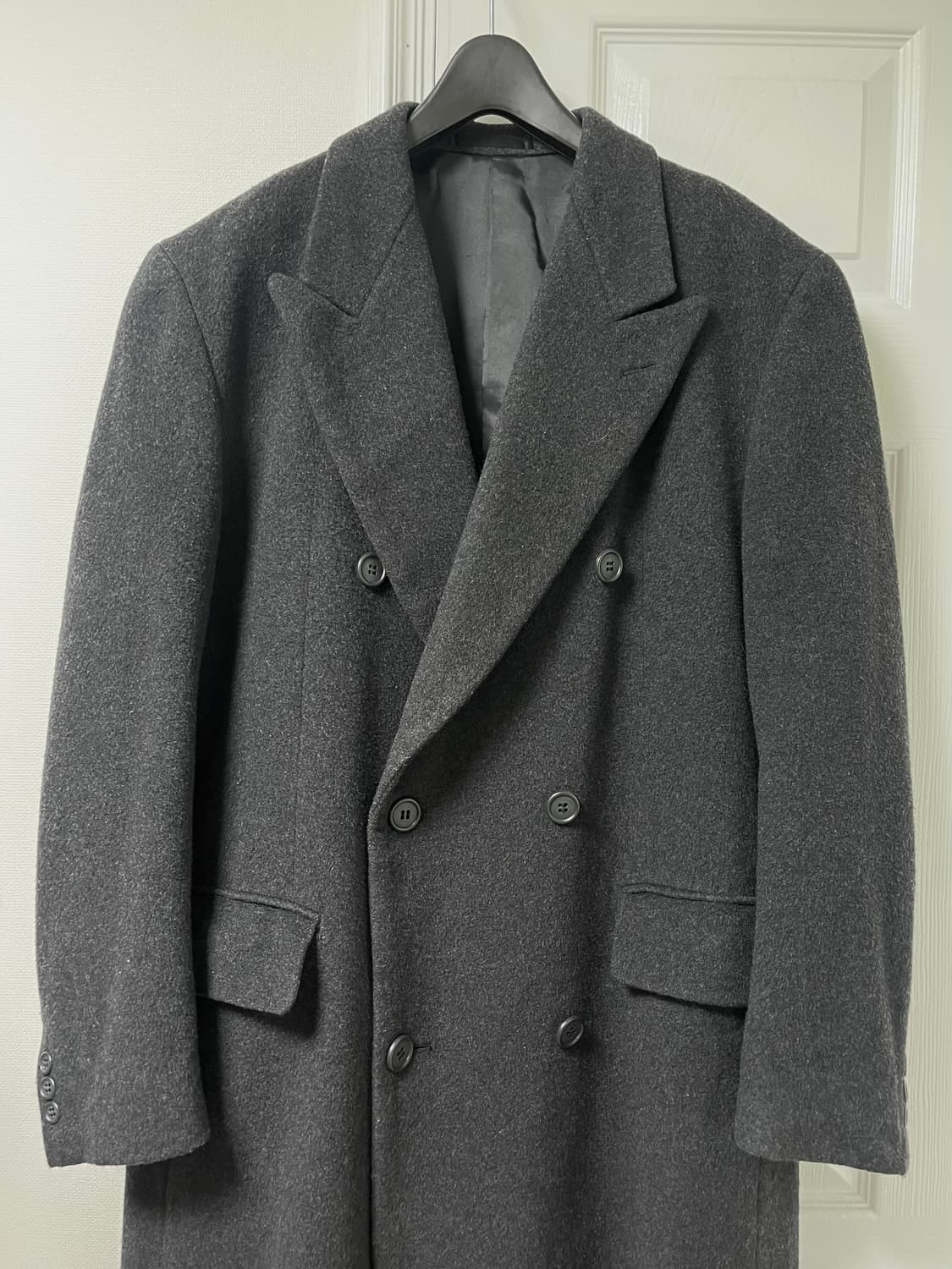 FARAGO 캐시미어 울 롱코트 차콜 상품이미지1