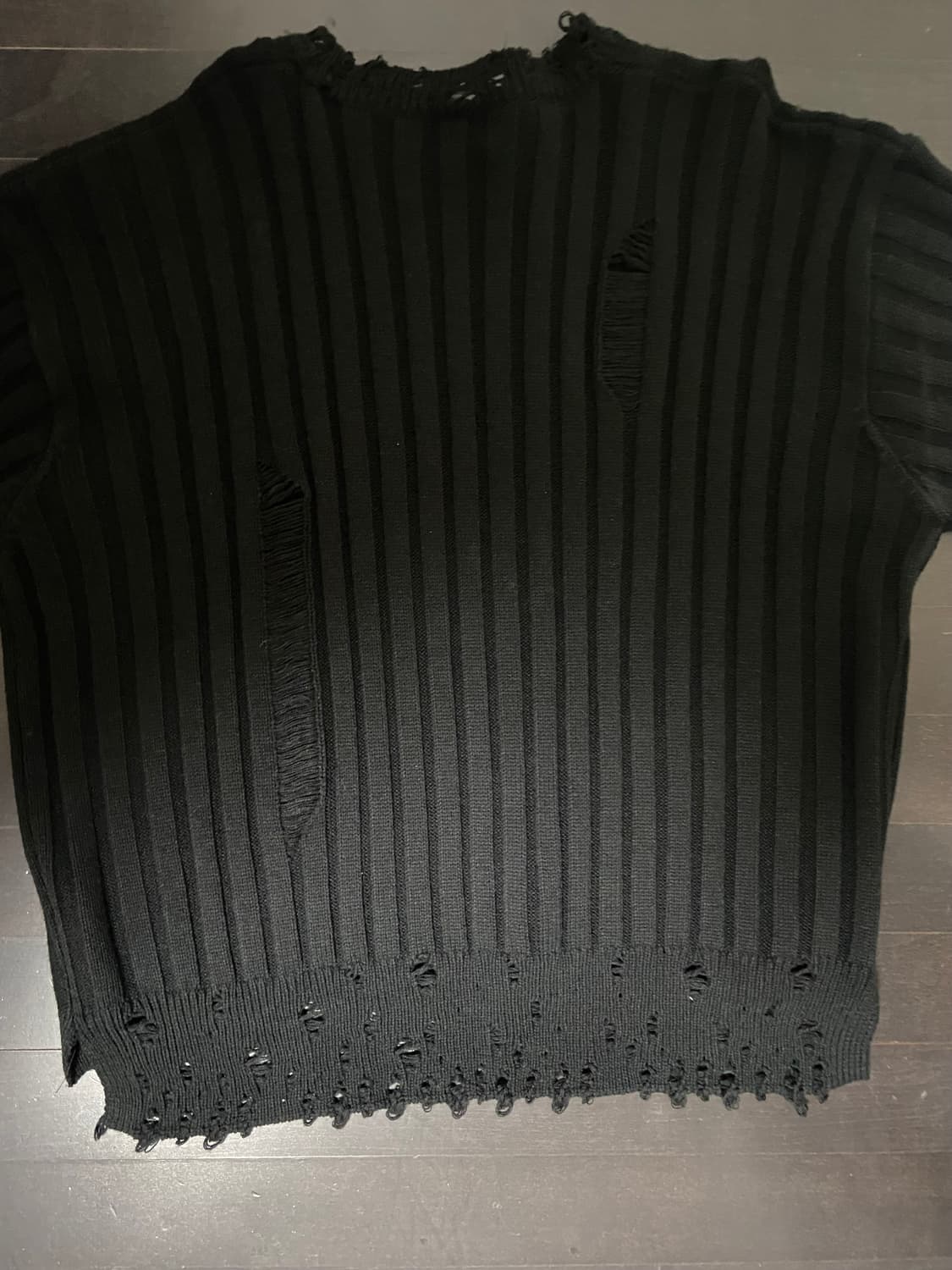 oversize torn black knit 상품이미지4