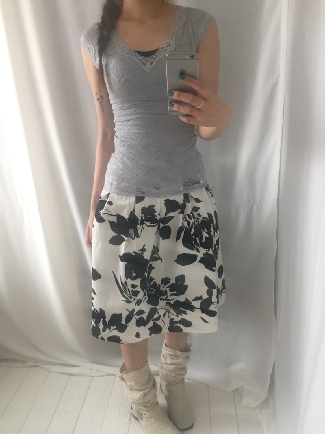 755. ink flower midi SK 상품이미지3